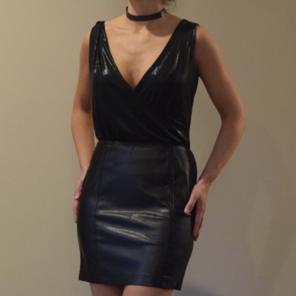 Kenar pleather mini skirt